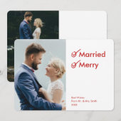 Getrouwd en vrolijk | Pas getrouwd Foto Feestdagenkaart (Voorkant / Achterkant)