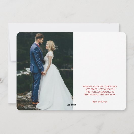 Getrouwd en vrolijk | Pas getrouwd Foto Feestdagenkaart (Achterkant)