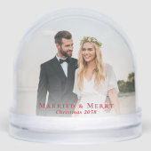 Getrouwd en vrolijk Pas getrouwd foto's kerst Sneeuwbol (Voorkant)