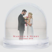 Getrouwd en vrolijk Pas getrouwd foto's kerst Sneeuwbol (Achterkant)