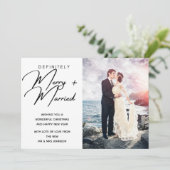 Getrouwd en Vrolijk Pas getrouwd Kerstvakantie Fot Feestdagenkaart (Staand voorkant)