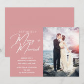 Getrouwd en Vrolijk Pas getrouwd Kerstvakantie Fot Feestdagenkaart (Voorkant / Achterkant)