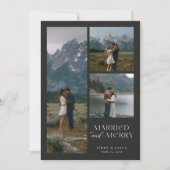 Getrouwd en vrolijk Pas getrouwd Mountain Foto Feestdagenkaart (Voorkant)