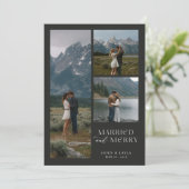 Getrouwd en vrolijk Pas getrouwd Mountain Foto Feestdagenkaart (Staand voorkant)
