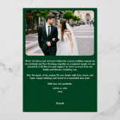 Getrouwd en Vrolijk Passen getrouwd 1e Kerstmis Gr Folie Feestdagenkaart (Achterkant)