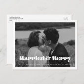 Getrouwd en vrolijk Retro  foto Kerst Briefkaart (Voorkant / Achterkant)