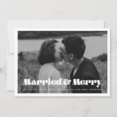 Getrouwd en Vrolijk retro kerstkaart Kaart (Voorkant)