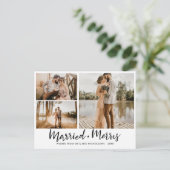 Getrouwd en vrolijk | Script Moderne Pas getrouwd  Briefkaart (Staand voorkant)