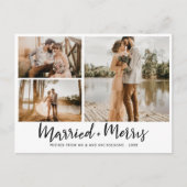 Getrouwd en vrolijk | Script Moderne Pas getrouwd  Briefkaart (Voorkant)