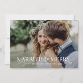 Getrouwd en vrolijk | Unieke stijlvolle tekst en f Feestdagenkaart (Voorkant)