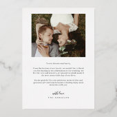 Getrouwd en Vrolijk Vakantie Bruiloft Foto Folie Feestdagenkaart (Achterkant)