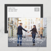 Getrouwd en vrolijk vakantie fotokaart Briefkaart (Voorkant / Achterkant)