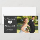 Getrouwd en vrolijk | Vakantiefotokaart Feestdagenkaart (Voorkant / Achterkant)