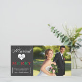 Getrouwd en vrolijk | Vakantiefotokaart Feestdagenkaart (Staand voorkant)
