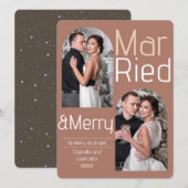 Getrouwd en Vrolijk Vreugde Kerstmis Nieuw Huwelij Feestdagenkaart (Voorkant / Achterkant)