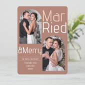 Getrouwd en Vrolijk Vreugde Kerstmis Nieuw Huwelij Feestdagenkaart (Staand voorkant)
