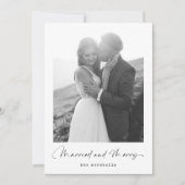 Getrouwd en vrolijk | Zwarte witte kerstfoto Feestdagenkaart (Voorkant)