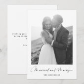 Getrouwd en vrolijk | Zwarte witte kerstfoto Feestdagenkaart (Voorkant / Achterkant)