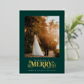 Getrouwd en vrolijke klassieke folie kerstkaart folie feestdagenkaart (Staand Voorkant)