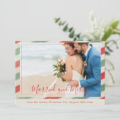 Getrouwd en vrolijke Passen getrouwd Kerst rode fo Feestdagenkaart (Staand voorkant)