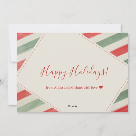 Getrouwd en vrolijke Passen getrouwd Kerst rode fo Feestdagenkaart (Achterkant)