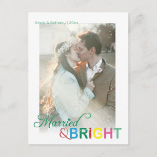 Getrouwd & Fel Kleurrijk Kerst Foto Vakantie Briefkaart
