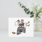 Getrouwd (Groom rolstoel) Aankondigingskaart (Staand voorkant)