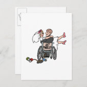 Getrouwd (Groom rolstoel) Aankondigingskaart (Voorkant / Achterkant)