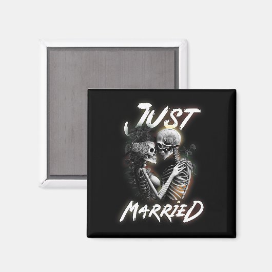 Getrouwd Halloween Skeleton bruid en bruidegom bru Magneet (Voorkant / Achterkant)