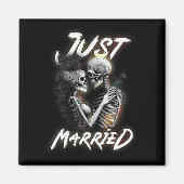Getrouwd Halloween Skeleton bruid en bruidegom bru Magneet (Voorkant)