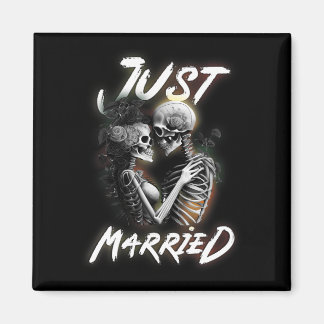 Getrouwd Halloween Skeleton bruid en bruidegom bru Magneet
