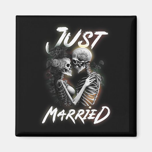 Getrouwd Halloween Skeleton bruid en bruidegom bru Magneet (Voorkant)