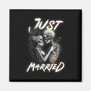 Getrouwd Halloween Skeleton bruid en bruidegom bru Magneet