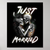 Getrouwd Halloween Skeleton bruid en bruidegom bru Poster (Voorkant)
