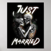 Getrouwd Halloween Skeleton bruid en bruidegom bru Poster (Voorkant)