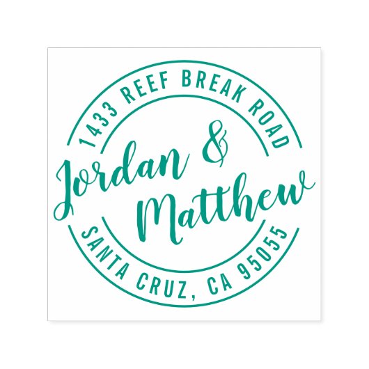 getrouwd hand belettering script retour adres  zelfinktende stempel (Design)