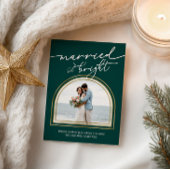 Getrouwd & Helder Boog Huwelijksaankondiging Feestdagenkaart