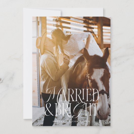 Getrouwd & Helder  Elegance Foto Feestdagenkaart (Voorkant)