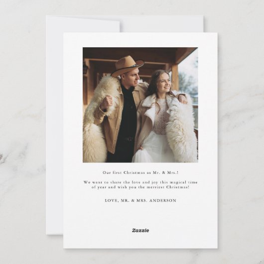 Getrouwd & Helder  Elegance Foto Feestdagenkaart (Achterkant)