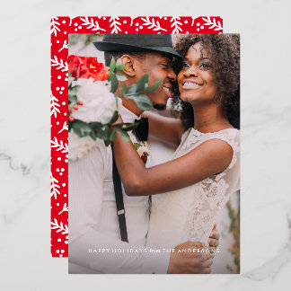 Getrouwd & Helder Geborsteld Holiday Overlay Folie Feestdagenkaart