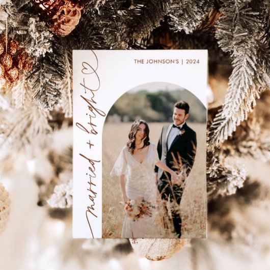 Getrouwd & Helder Kerstmis Kerstkaart, Boho Kaart