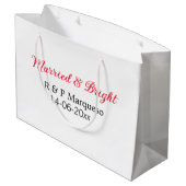 Getrouwd & helder voeg de naam van het paar toe br groot cadeauzakje (Achterkant Gekanteld)