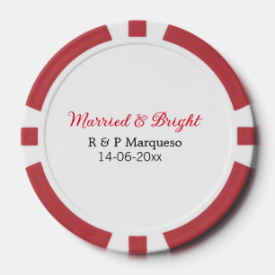 Getrouwd & helder voeg de naam van het paar toe br poker chips