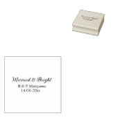 Getrouwd & helder voeg de naam van het paar toe br rubberstempel (Gestempeld)