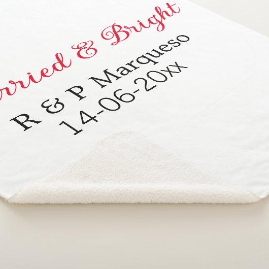 Getrouwd & helder voeg de naam van het paar toe br sherpa deken (3/4)