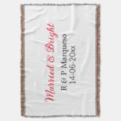 Getrouwd & helder voeg koppelnaam toe huwelijksdat deken (Voorkant Verticaal)