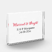 Getrouwd & helder voeg koppelnaam toe huwelijksdat fotoblokken (Links)