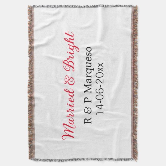 Getrouwd & helder voeg koppelnaam toe trouwdatum t deken (Voorkant Verticaal)