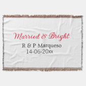 Getrouwd & helder voeg koppelnaam toe trouwdatum t deken (Voorkant)