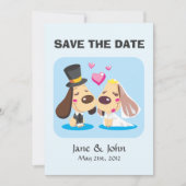 Getrouwd hond paar save the date (Voorkant)